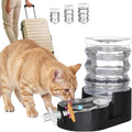 RIZZARI Dog Water Bowl Dispenser: 5L Black Stainless Steel Gravity Feeder with Filter - Easy Refill - Detachable 304 Stainless Bowl - for Small Pets & Multi-Pet Owners - Home Kitchen Patio