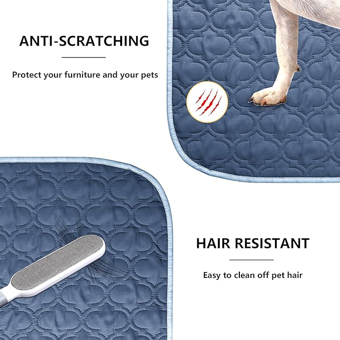 Waterproof Blanket for Bed, Reversible Dog Couch Cover Pet Sofa Furniture Protector Machine Washable King Size(82x102 Inch, Lightblue+Darkblue)