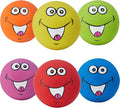 Squeaky Dog Toys Chewing Durable Teething Latex Rubber Soft Interactive Fetch Play Dog Balls with Funny Smile Face for Puppy Small Medium Pet Dog (6PCS)
