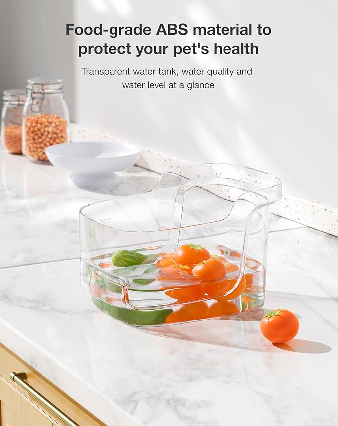 Cat Water Fountain 2L Automatic Pet Water Dispenser for Cats and Dogs 8-Layer Filtration System Wireless Pump 2.4G WiFi Smart Control Food-Grade Material Indoor Pet Water Bowl(PF1L)