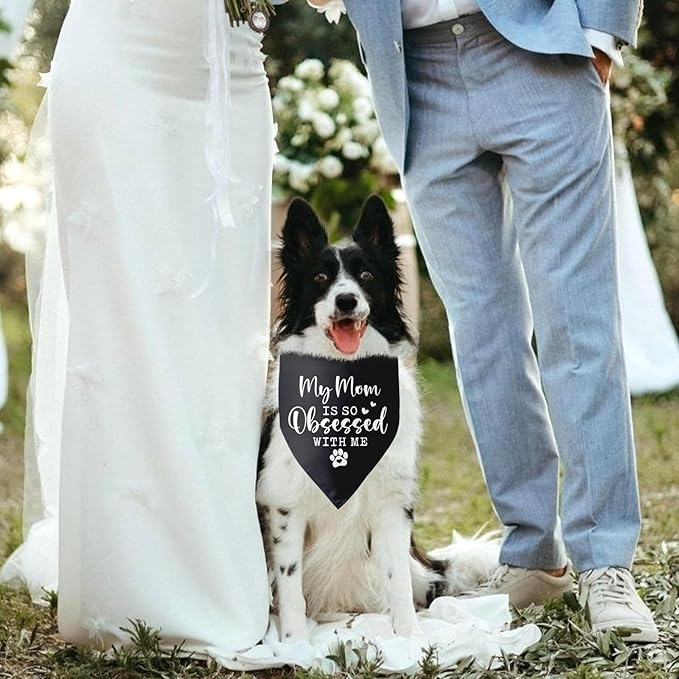 My Mom is so Obsessed with Me Dog Bandana Dog Mom Gifts Mother's Day birthday Gifts Accessories for Pet Birthday