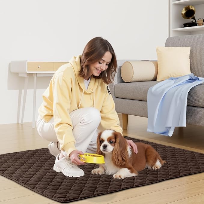 Smiry Waterproof Dog Bed Cover Blanket, Soft Reversible Pet Blanket, Washable Leakproof Cats Dogs Couch Cover for Sofa, Couch, Furniture (40x50 Inch, Chocolate/Dark Grey)