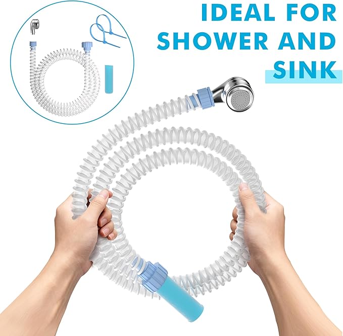 Slip-On Bathtub Faucet Sprayer Attachment - Portable Handheld Dog Shower Adapter with 6FT Hose. No-Tools Faucet Adapter for Pet Bathing, Dog Washing & Cleaning Sink, Tub