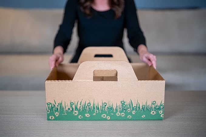 Disposable Ten Second Litter Boxes for Kitty/Cats. Made in The USA. Biodegradable Solution for Quick and Easy Disposal. Made of Recyclable Material. (4-Pack)