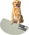 Should We Go - Waterproof Silicone Pet Food Mat - Non-Slip, Spill-Proof Feeding Mat for Floors, Raised Edge Design, Easy-to-Clean, Rubber Pad for Dog & Cat Bowls, 28" Across x 14" Deep, Large-Sage