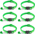 6 Pack Breakaway Cat Collar with Bells, Claw Print Design, Safety Buckle Kitten Collars, 0.4 Inches Width Lightweight, Adjustable 7.5-12.5 Inches Suitable for Girl Boy Cats