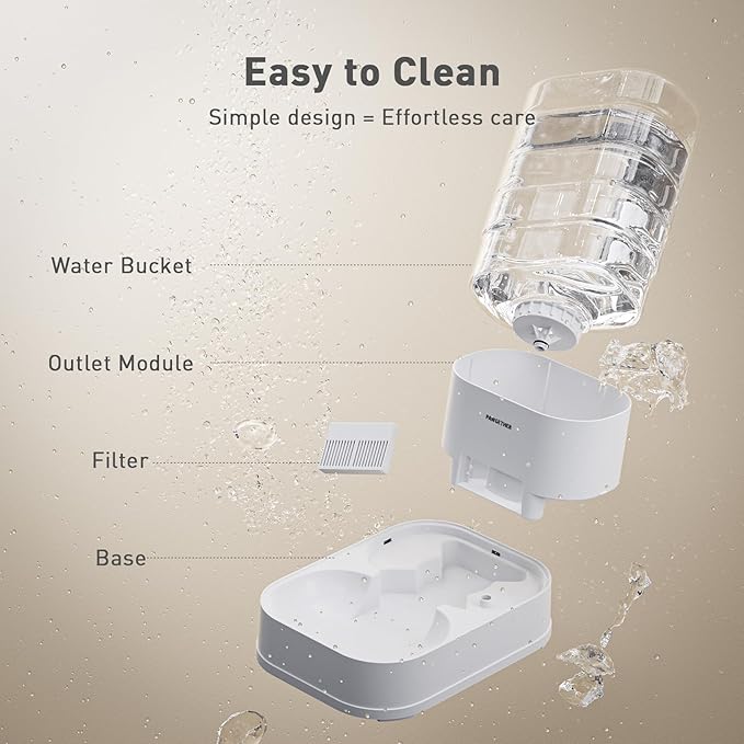 Gravity Dog Water Bowl Dispenser Automatic Pet Water Dispenser for Dogs Gravity Water Bowl for Cats 1 Gallon/3.78L with 6 pcs Filters