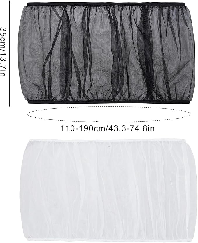 Fengek 2 Pcs Adjustable Bird Cage Cover & Seed Catcher Net - Stretchy Bird Cage Accessories for Night Cover & Seed Guard (White + Black)