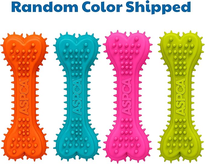 ASPCA 2-Pack Spiky TPR Puppy Teether Bones – Vanilla-Scented Teething Toys for Gum Relief, Gentle Chewing & Interactive Play