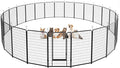 Dog Playpen Outdoor Extra Wide 24 Piece Panels Heavy Duty Dog Fence 50" Height Anti-Rust with Doors Portable for RV Camping Yard, Total 63FT, 316 Sq.ft, Snowy Black