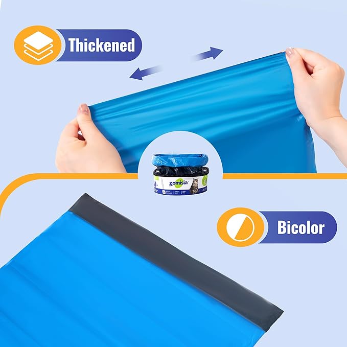 2 Pack Cat Litter Refill Bags, Non-See-Through Jumbo 60FT Cartridge Refill Total Up to 36 Weeks (Over 8 Months) Per Cat for Odor Control, Compatible with Genie Standard, Plus, Style, Design