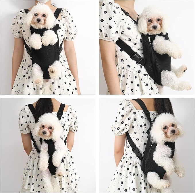 Adjustable Pet Carrier Backpack - Dog, Puppy & Cat Carrier for Travel, Hiking & Car - Front Carrier & Backpack in One