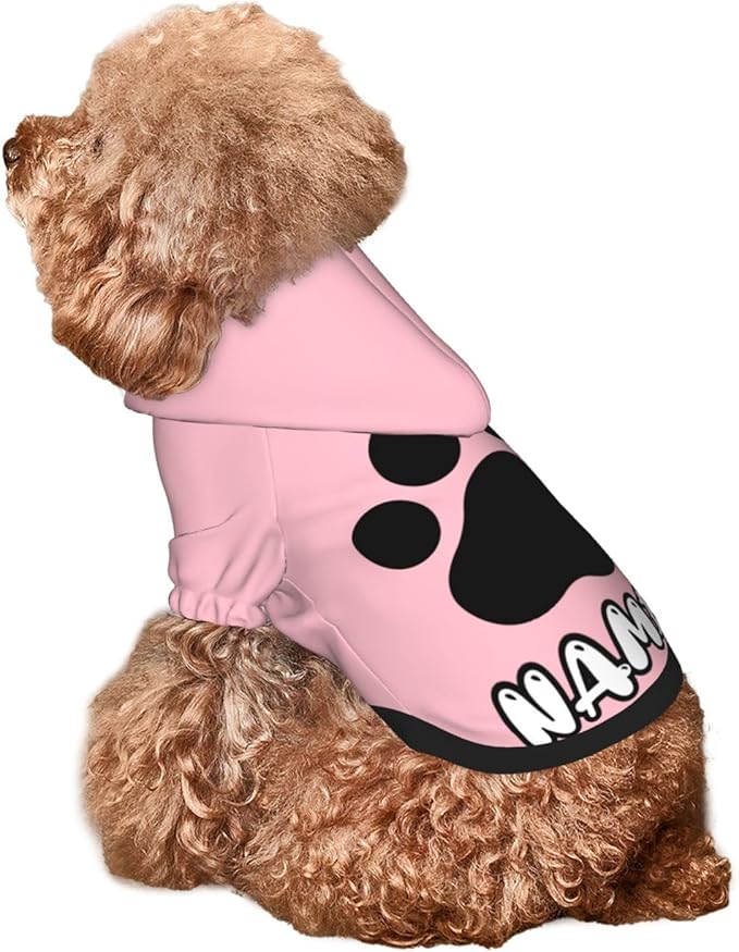 Custom Dog Hoodie Soft & Warm Design Your Own Personalized Photo Text Logo Name Dog Clothes for Puppy Sweatshirt Hooded for Small Medium Large Dogs Girl/Boy Cats Pink