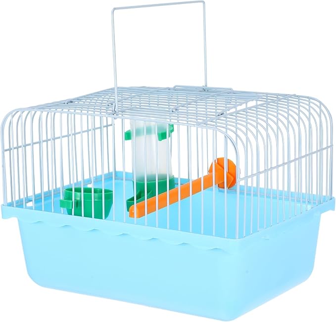 Portable Bird Cage for Travel with Perch Food Box and Water Dispenser Small Bird Carrier for Parrots Lovebirds 9.3X6.6X9.3 Inches