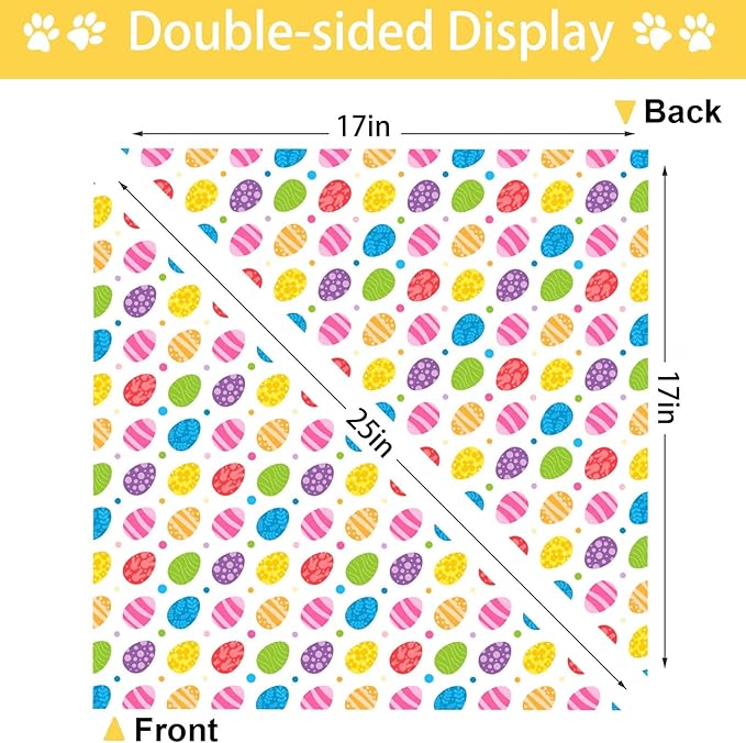 Easter Dog Bandana, 2 Pack Adjustable Holiday Party Pets Rabbit Easter Egg Bandana Triangle Bibs Dog Cat Scarf Set