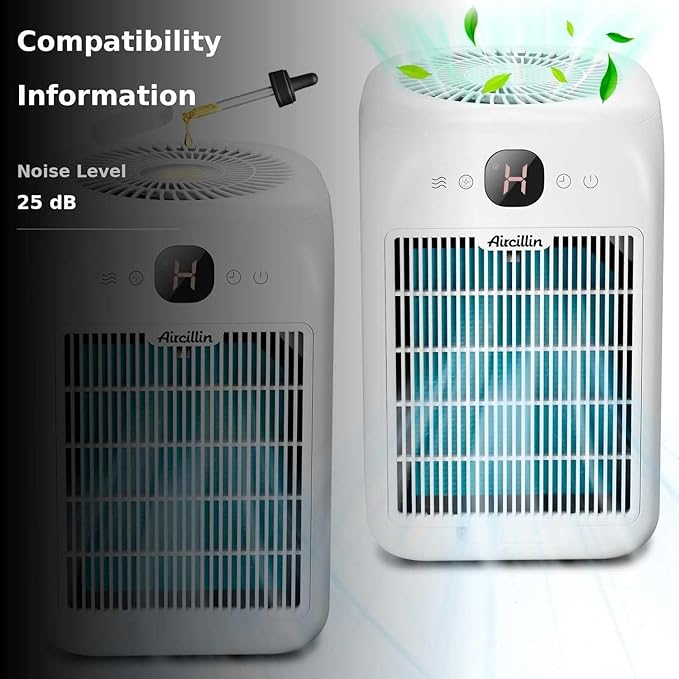 Air Purifiers for Home Bedroom Up to 908 Sq Ft Each One by 10W Brushless DC Motor, Dual Air Intakes, 3-in-1 HEPA Filter with Sleep Mode, Aromatherapy, for Smoke, Pet Dander, Pollutants Odor, 2 PACK
