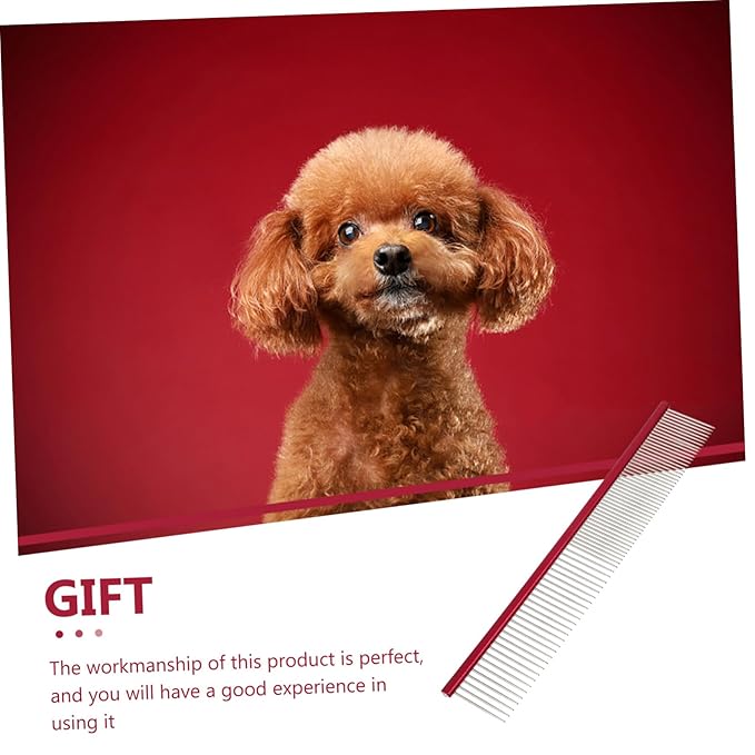 POPETPOP Portable Pet Comb for Dogs and Cats Wear-resistant Multi-function Grooming Tool Lightweight Aluminum De-shedding Brush for Daily Use for Removing and Loose Hair