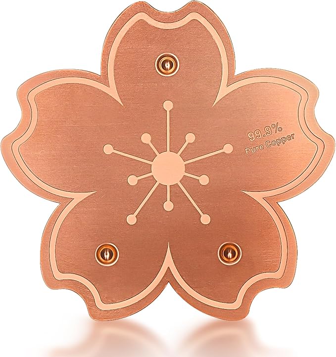 99.99% Pure Copper Bird Bath Disk, Triple-Point Support Design Lower Cleaning Frequency for Physical Safe Water Purify Outdoor Bird Bowls All-Season