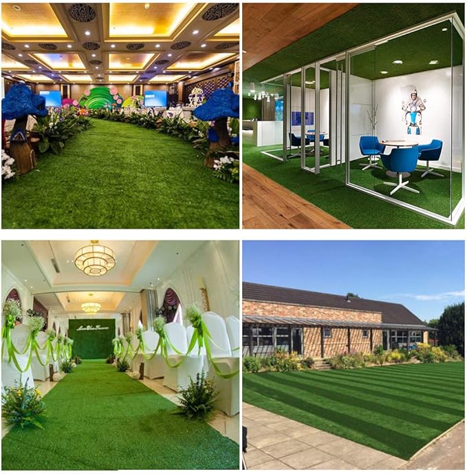 Petgrow Synthetic Artificial Grass Turf 7FTX25FT for Indoor Outdoor Dog Synthetic Grass Mat, Party Wedding Christmas Balcony Garden Astro Turf Rug,Drainage Holes Faux Fake Grass Rug Carpet for Pets
