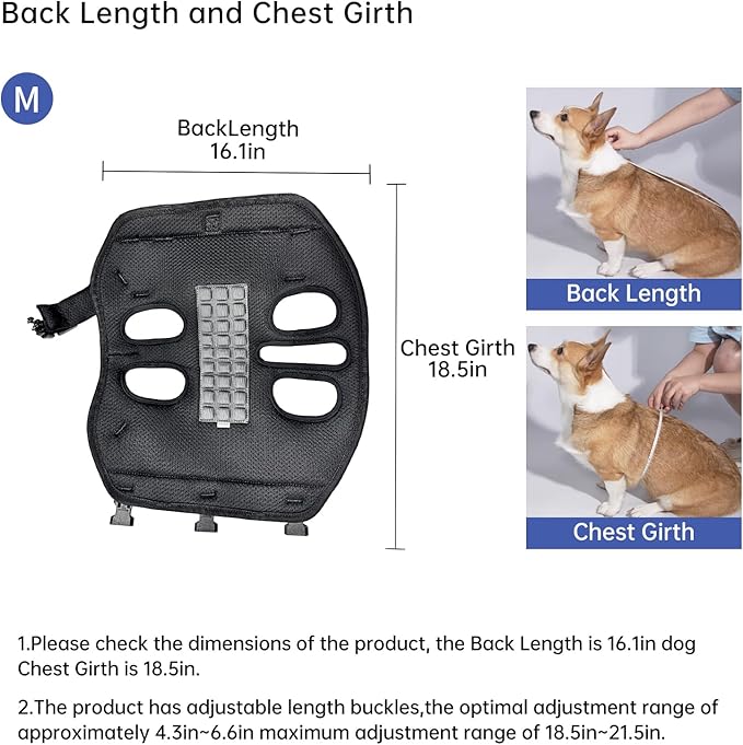 Dog Lift Harness for Small Dogs,Dog Backpack Carrier,Adjustable Padded Breathable Straps for Dogs, Disabled, Joint Injuries, Arthritis,M(8.5-17.5LBS)