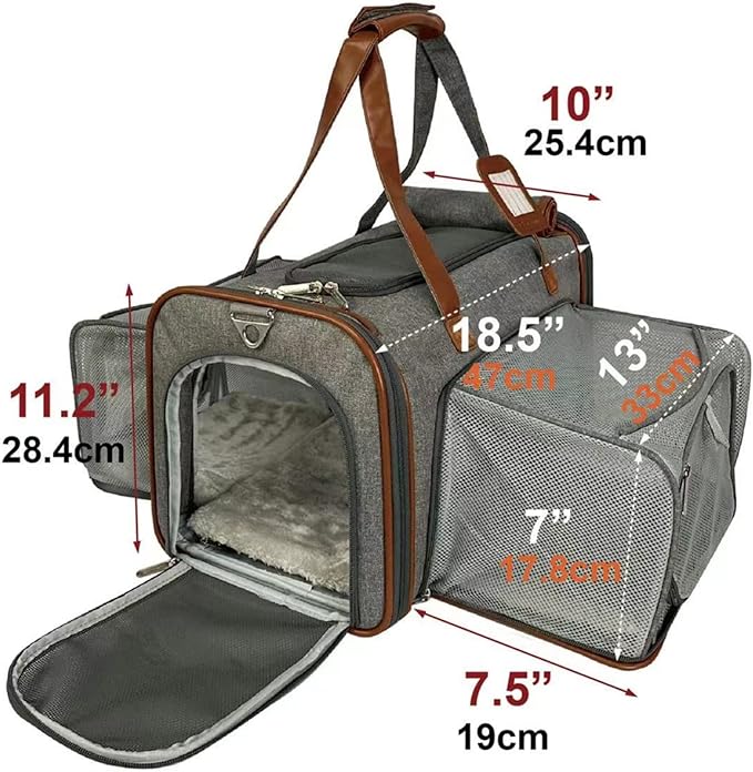 Mr. Peanut's Gold Series Double Expandable Pet Carrier - Platinum Gray