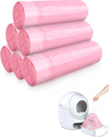 ANWA 120 Count Cat Litter Box Liners for Automatic Cat Litter Box and Litter Box Robot 4/5, Heavy-Duty, Extra Thick, Economy Bulk Pack, Pink