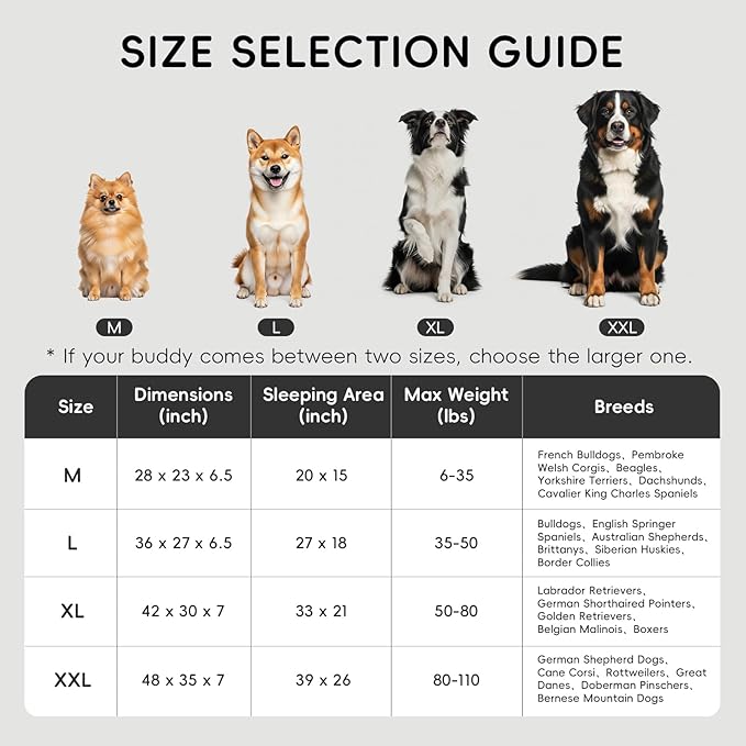 HOMEMATE Dog Bed for Extra Large Dog: 48x35 inch Orthopedic Large Dogs Bed XXL Outdoor Pet Cat Bed Sofa Supplies with Toy Dogs Crate Pad Couch with Removable Washable Cover & Non-Slip Botton Dark Grey