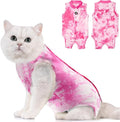 Avont Cat Recovery Suit - Kitten Onesie for Cats After Surgery, Cone of Shame Alternative Surgical Spay Suit for Female Cat, Post-Surgery or Skin Diseases Protection -Tie-dye Pink(L)