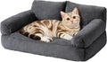 Cat Beds for Indoor Cats, Cat Couch Bed, Cute Cats Sofas for Pets, Small Dog Sofas & Chairs with Removable Washable Cover, Plush Soft Pet Furniture for 10lbs Small Dogs & Cats(Dark Grey)