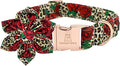 Lionheart Glory Dog Collar, Red Rose Dog Collar with Flower, Cute Floral Pattern Pet Collar Adjustable Dog Collar for X-Large Dogs