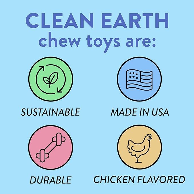 Spunky pup Clean Earth Heavy Duty Dog Chew Toys for Aggressive Chewers - Recycled, Made in USA, Turtle