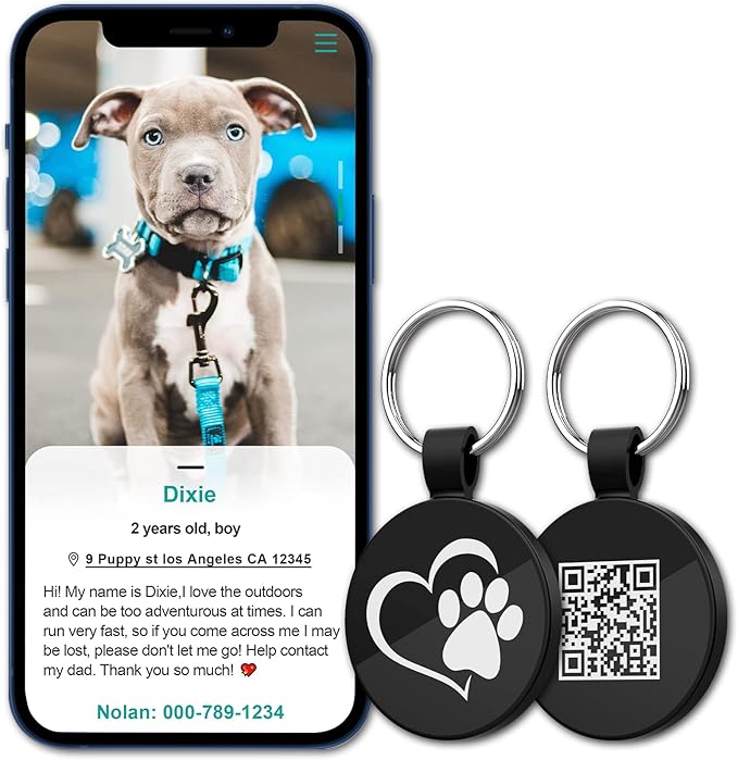 MYLUCKYTAG QR Code Pet ID | Personalized Dog & Cat Collar Tag | Online Profile with Instant Scanned Location Alert Email