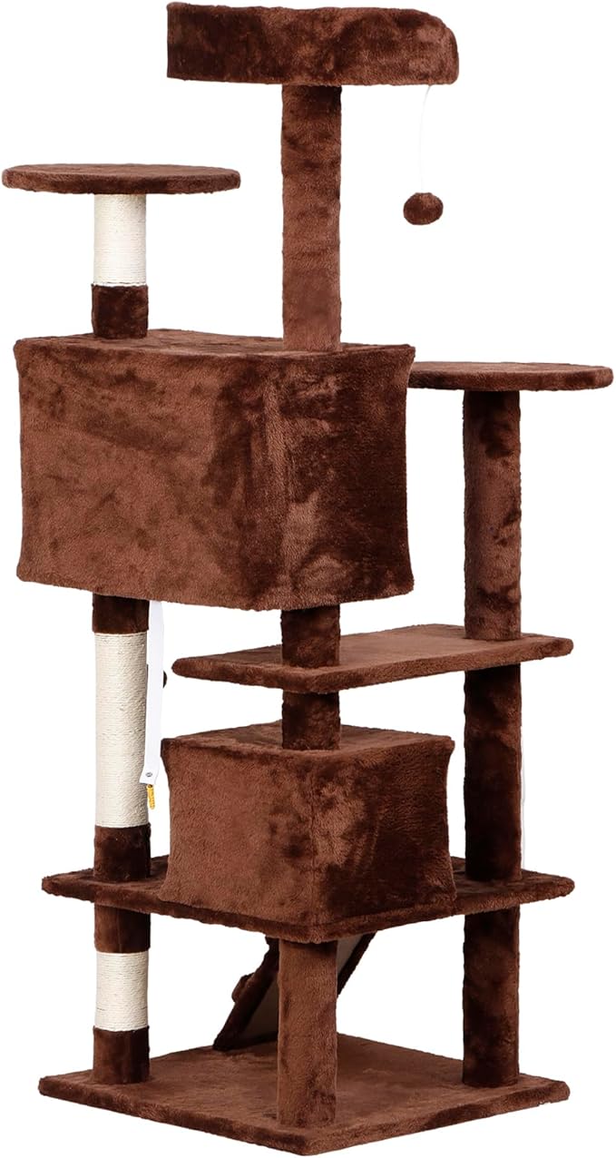 Nova Microdermabrasion 54 in Cat Tree Tower for Indoor Cats Multi-Level Cat Condo Cat Bed Furniture with Scratching Post Kittens Activity Center