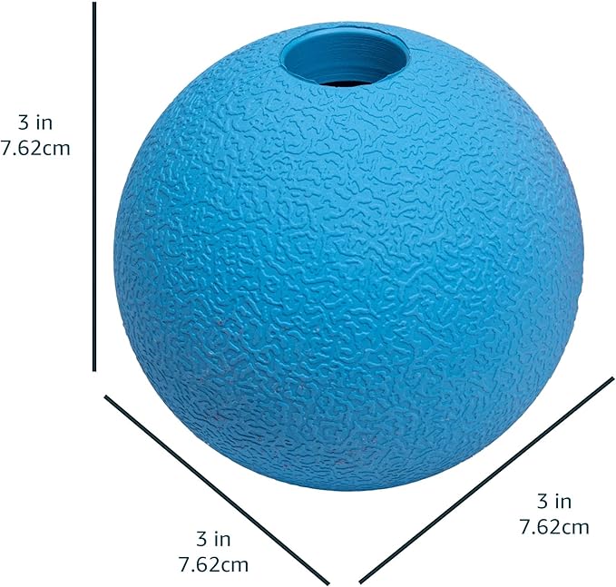 Amazon Basics Interactive Bouncy Durable Rubber Dog Toy Balls, 3 inch, Blue, Orange, Pack of 2