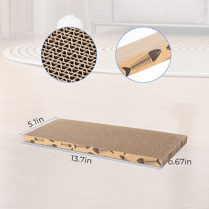Mini Cat Scratching Board 4pcs Brown Cardboard Cat Scratcher Scratch Pad for Indoor Cats