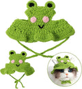 Charming Cat Hat Small Cartoon Themed Knit Cute Cats Bonnet Soft Festive Cats Costumes Halloween Christmas Holiday Party Clothes Head Wear Accessories for Puppy Cat Kitten Dogs Pets Animals (Green)