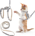 TIESOME Cat Harness and Leash Set, Adjustable Gradient Kitten Harness Escape Proof Harness with Leash for Kitty Outdoor Walking (Bow Tie)