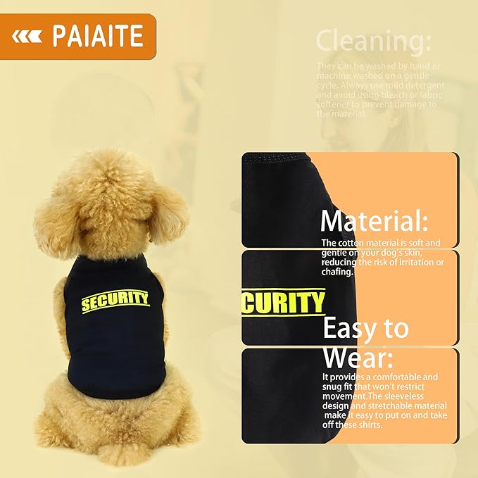Discover Cozy Cotton Canine Wear: Soft, Lightweight, and Breathable Dog Shirt Vest with Eye-Catching Graphics(Security), Keeping Your Furry Friend Warm and Comfy! Grey 4XL