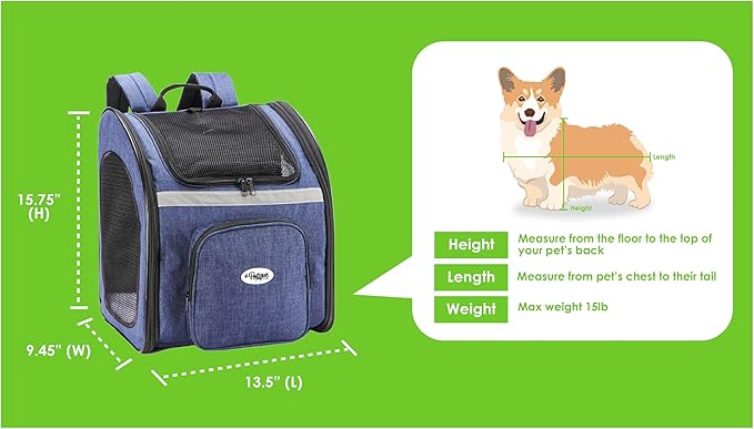 Petique The Backpacker Pet Carrier - Coral: for Small Dogs/Cats/Pets, Storage Pocket, Luggage Handle Slit, Leash Inside, Adjustable Straps, Reversible Mat, 3 Entryways, Folds Flat, Reflective Strip