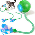 Rocfish Interactive Cat Toy for Indoor Cat, Smart Automatic Cat Chase Ball Toy (New Green)