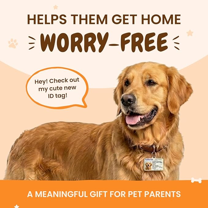 PawFurEver Personalized Dog Driver License ID Tag for Dogs & Cats - Custom Pet License Dog ID Tags Personalized Heavy Duty with Name, Photo & Phone Number, 50 States + DC (Hawaii, Tag)