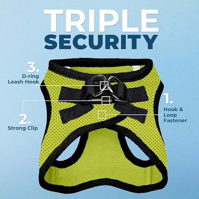 Best Pet Supplies Voyager Step-in Air All Weather Mesh Harness and Reflective Dog 5 ft Leash Combo with Neoprene Handle, for Small, Medium and Large Breed Puppies - Lime/Black Trim, X-Small