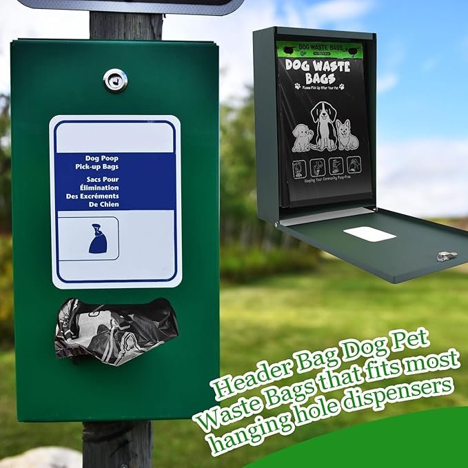 Ireer 40 Count 4000 Pcs Header Bag Bulk Cute Dog Pet Waste Bags Bulk Poop Leakproof Easy Single Pull for Poop Dog Waste Station Fit Hang Hole Dispenser Pet Home Outdoor