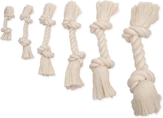 Mammoth Pet Products Dog,Flossy Chews 100-Percent Cotton White Rope Bone, Large, 14-Inch (10006V) (Pack of 2)