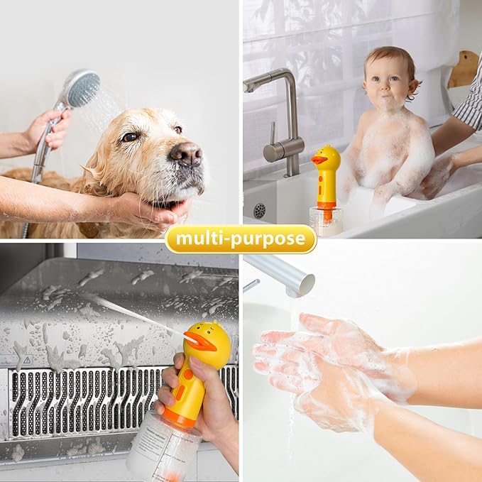 Electric Dog Shampoo Dispenser & Foam Sprayer – Automatic Dog Soap Dispenser, Rechargeable Dog Shampoo Foamer, IPX7 Waterproof Pet Bath Supplies for Dogs, Cats & Puppies