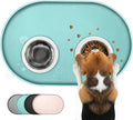 Dog Food Mat,Raised Edges Pet Food Mats for Spill Containment,BPA-Free Silicone Cat Dog Feeding Mat for Floor Waterproof,Rubber Pet Placemats for Food and Water Bowls 1/2 Inch