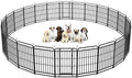 Heavy Duty Dog Playpen: 24 Steel Panels 40" Height, Square Steel Pipe with Reinforced Crossbars, 54FT 227 Sq.ft Portable Fence for Yard RV Camping, Snowy Black