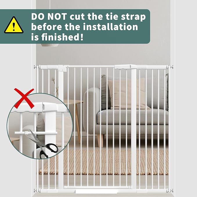 40.55" Tall, 53.74-61.61 Inch Wide, 1.37" Ultra Narrow Spacing Dog Pet Baby Gate Indoor for Doorway Hallway, Pressure Mounted 54 55 56 57 58 59 60 61 Inches Wide