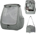 Travel Cat Navigator Carrier Bag - Premium Cat Backpacks for Carrying Cats, Travel, Hiking, Outdoor Use - Grey Mesh Backpacks for Small, Medium, Large Cats up to 25 LBS with Side Pockets, Zipper Clips