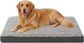 Orthopedic Dog Bed - Waterproof & Machine Washable Plush Pet Bed with Non-Slip Bottom, Soft Memory Foam Mattress for Small Dogs and Cats, 23x17 Inch, Grey